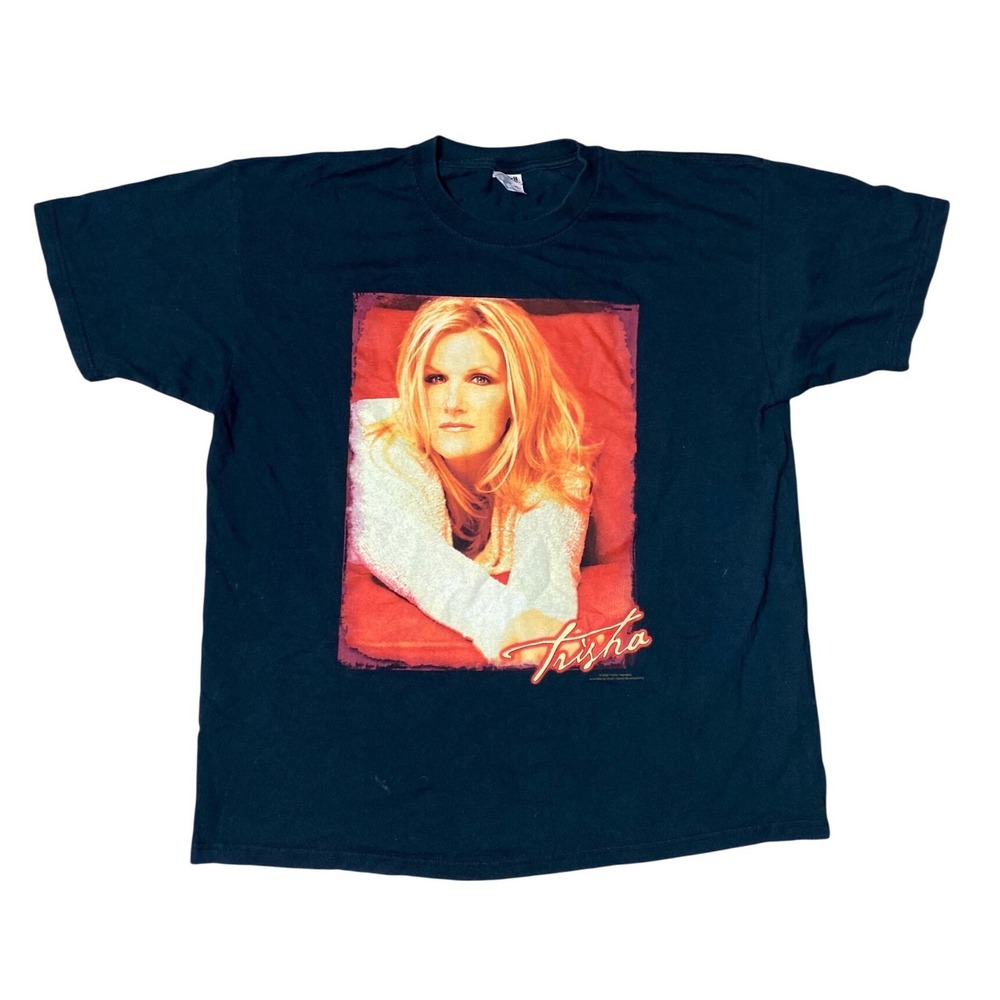 Vintage Trisha Yearwood 2002 Concert Tour T-Shirt Black Graphic Tee XL